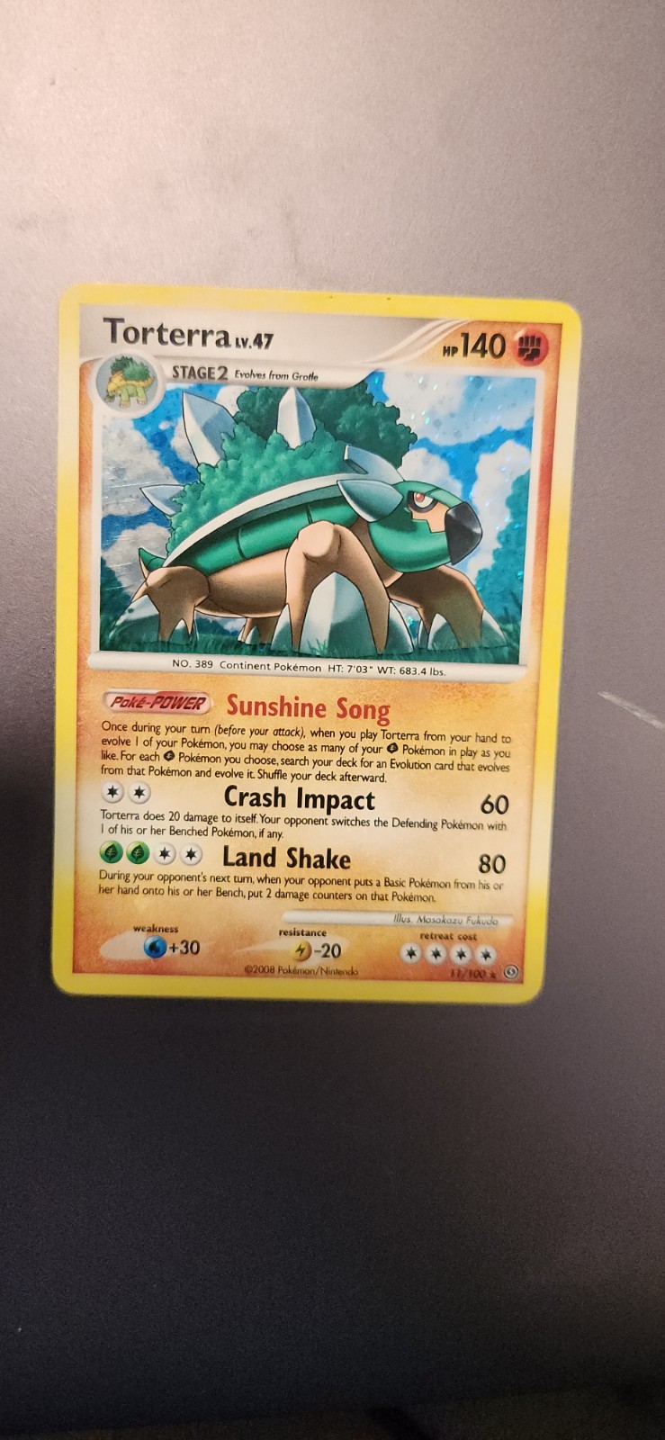 Torterra LV.47 - Pokemon - 11/100 - Diamond & Pearl Stormfront Holo Rare nm