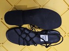 Black Sandals, Size 6, impo stretch, excellent condition, beaded, web like — photo 3