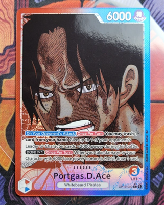 Portgas D Ace OP13 Manga Leader Rare Alternate Art One Piece Card