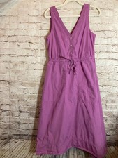 GAP Midi Dress Womens Small Lavender Purple Popover Pockets Cotton Lightweight