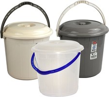 Plastic Bucket With Lid & Handle 5L 15L 20L Storage Containers  Animal Feed