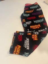 Stranger Things Logo Print Womens Sleep Pants Netflix Official Black M
