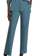 BNWT Eileen Fisher Washable Stretch Crepe Straight Pant Pockets Euclyptus  L 188