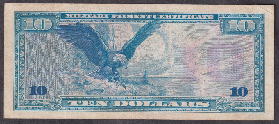 Last Vietnam Military MPC 692 $10 Native American + Eagle - Triple 0007 Serial - Image 2 of 2
