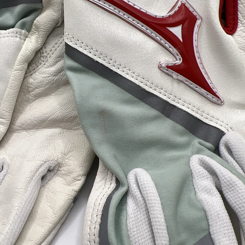 Mizuno Prime SE Batting Gloves Women’s M Leather Softball White/Red - Image 3 of 4