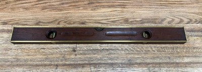 Beautiful GOODELL-PRATT 26  Brass Bound Mahogany Double Plumb & Level