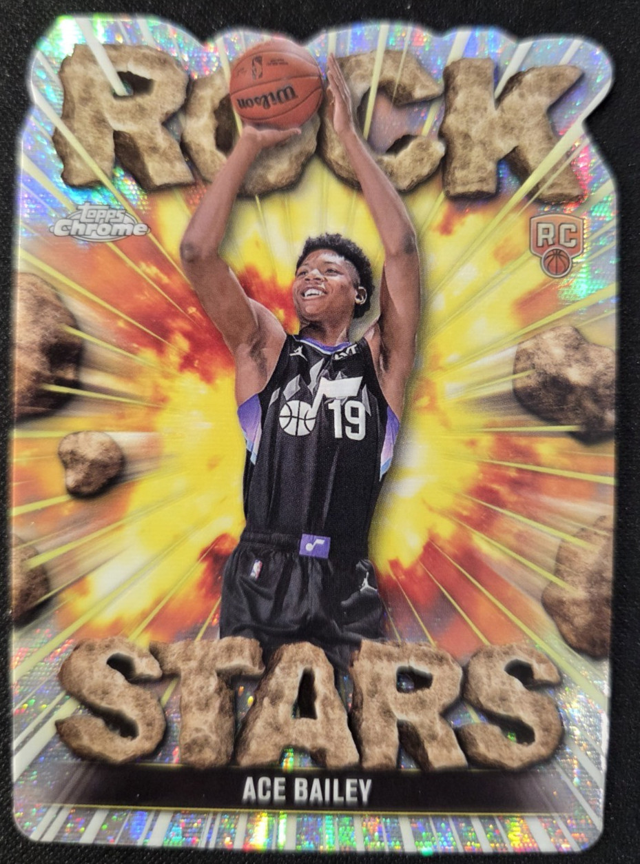 🚨 2025-26 Topps Chrome Ace Bailey Rock Stars RC SSP #RS-20 🔥 Utah Jazz Rookie
