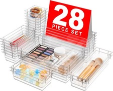 Drawer Organizer Set Makeup Bathroom Desk Storage Trays Multiple Sizes