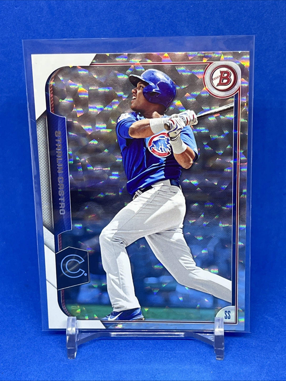2015 Bowman Silver Ice Parallel Starlin Castro #61 Chicago Cubs