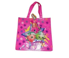 Shopkins Shopville Tote Bag 14" X 13" X 5"  Reusable Eco Shopping DK Pink Tote
