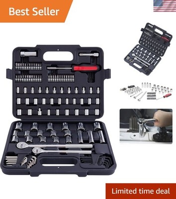 Pro-Grade 120-Piece Mechanics Tool Kit with SAE & Metric Sockets - Chrome Finish