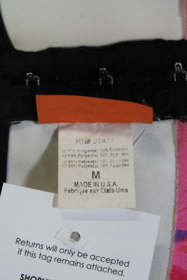 Top de bikini Clover Canyon para mujer estampado floral cuello en V rosa talla M Foto 3 de 4