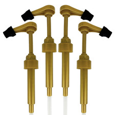 Syrup Pumps for Monin 750ml Glass Bottles with Tip Cover Included Gold, 4 Packs