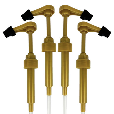 Syrup Pumps for Monin 750ml Glass Bottles with Tip Cover Included Gold, 4 Packs