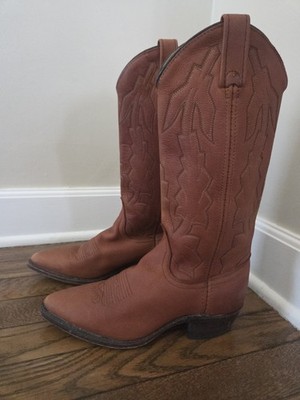 Vtg Dan Post  Cowboy Boots P2552 Women's 5.5m Brown ''Marlboro'' Style Western