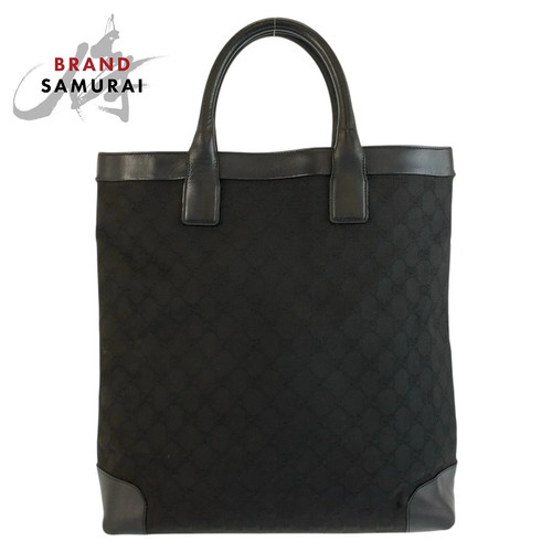 Gucci Black Gg Canvas/Leather 002 1121 Tote Bag Handbag Ladies 602143 Used