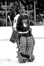 Old Large Nhl Hockey Photo New York Rangers Gilles Gratton 1970 1