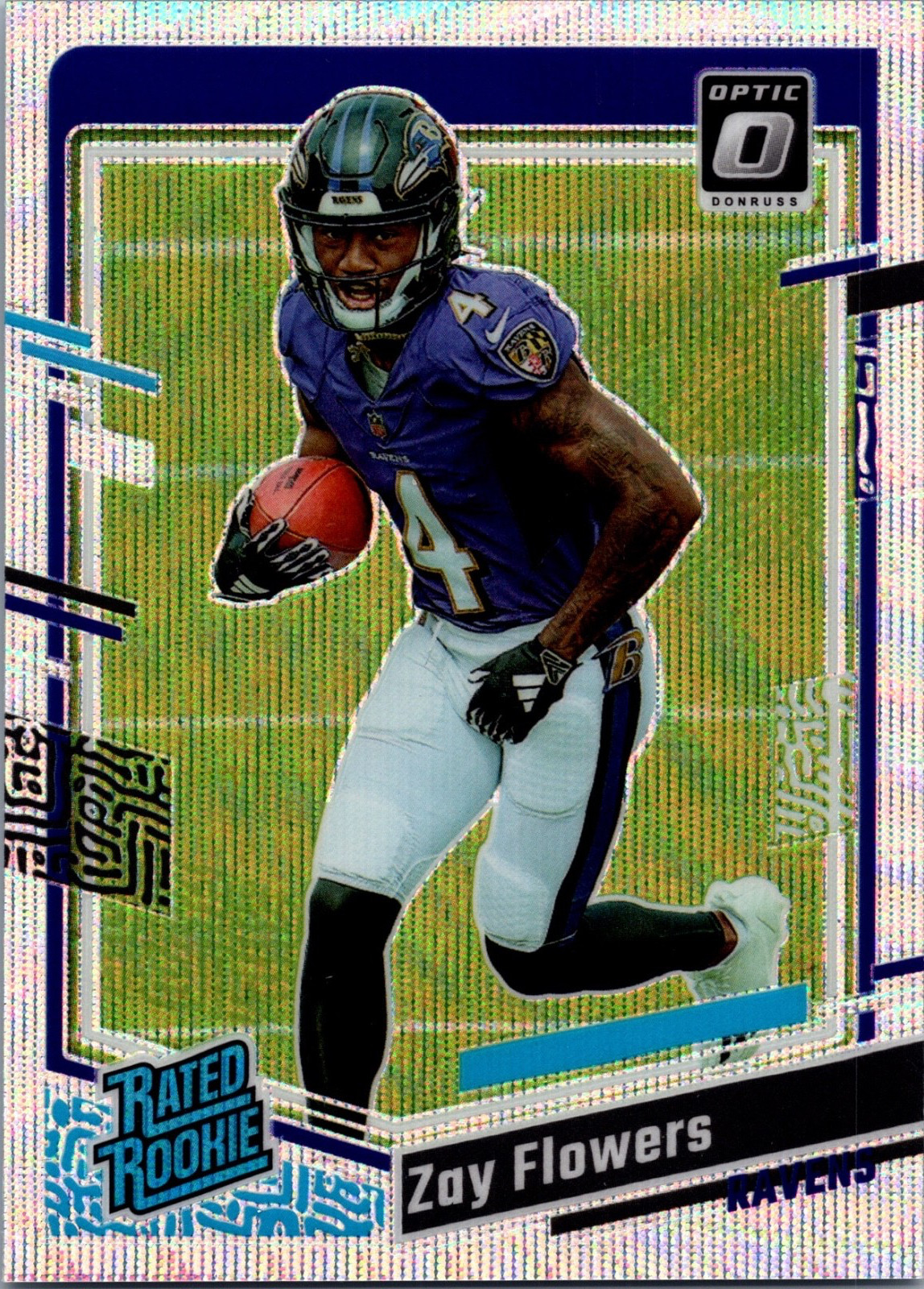 Zay Flowers  2023 Donruss Optic Rated Rookie Wave Prizm #210 /300 RC Mint
