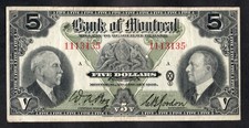 1935 Bank of Montreal 5 Dollars. VF, 505-60-02