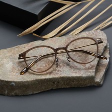 Vintage Round Eyeglass Frames Ultra-Light Titanium Acetate Glasses Men Women