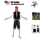 4 Pcs 12 ft Skeleton Accessories Giant Pirate Costume Set Halloween Skeleton ...