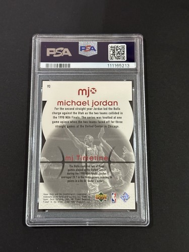 1998 Upper Deck MJx Michael Jordan Timepieces Red 1603/2300 #93 PSA 9 - Bild 2 von 2