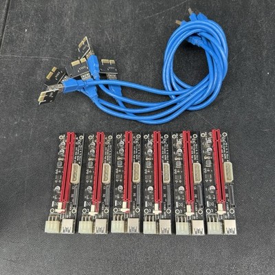 Tested Working GPU Risers Lot Of 6 + 6 Cables EKE28102021