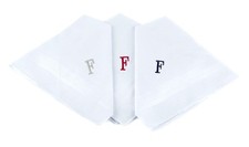 3-Piece Men's Initial Handkerchief Set Monogrammed Boxed 100 Cotton