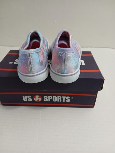 US Sport Turnschuhe Größe 10 Mädchen Slipper Canvas Krawatte Design Einhorn mehrfarbig - Bild 9 von 13