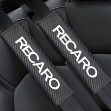 2x Seat Belt Pads Cover Safety Shoulder Pad Carbon Fiber Pads RECARO