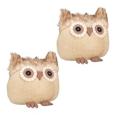 Relaxdays Gufo Fermaporta, Blocca Porte Decorativo, da Pavimento, Imbottito BgUv