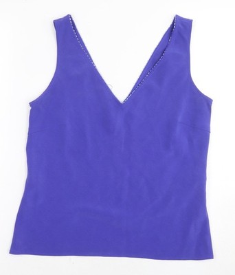 August Damen-Tanktop Seide lila UK-Größe 12