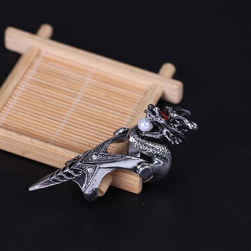 Jewelry Skull Finger Ring Men Armour Rings Ghost Knuckle Ring Drangon Ring - Picture 8 of 12