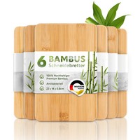Exitoso Bambus Schneidebrett 6Er Set FrüHstüCksbrettchen Holz KüChenbrett 22X14