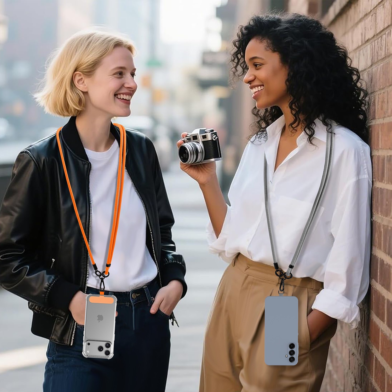 2 Pack Cell Phone Lanyard Crossbody Adjustable Neck Strap with 2 Pc Tether Tabs