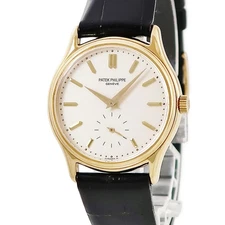 PATEK PHILIPPE Calatrava 3923J Overhauled K18YG Solid Yellow Gold Ivory Wo