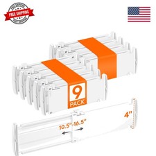 9 Pack Drawer Dividers for Clothes, 4" High 10.5"-16.5" Expandable Dresser Dr...