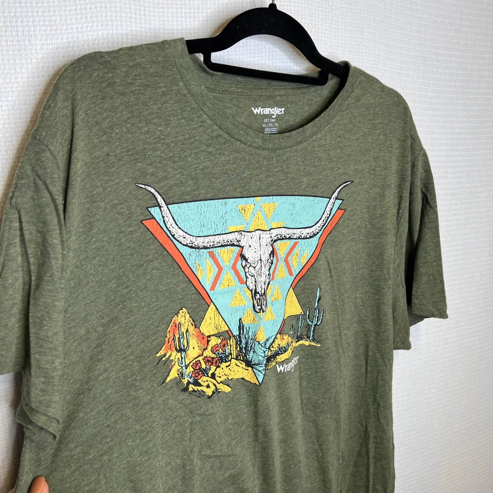 Wrangler Unisex Women's Mens XL Graphic T Shirt Longhorn Cactus Desert Western