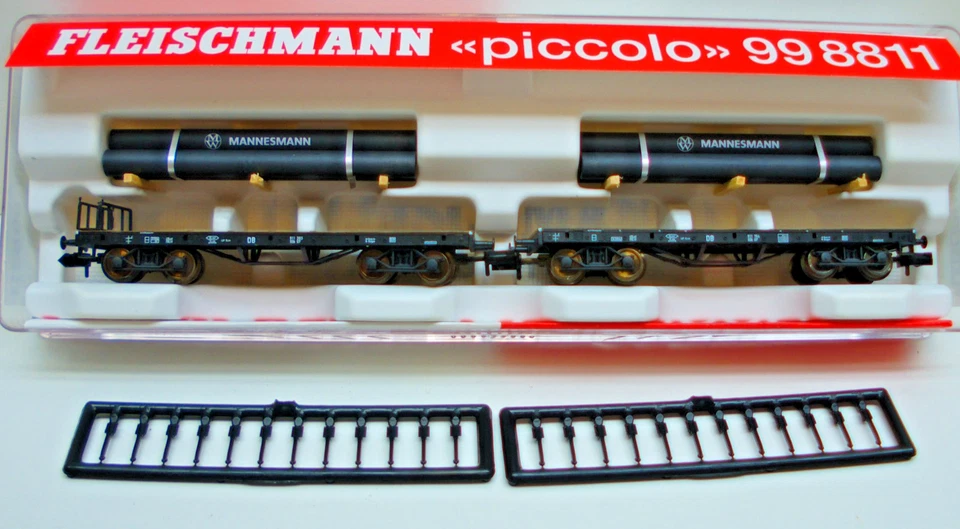 FLEISCHMANN 99 8811 Röhrentransportwagen SSk 07 Bundesbahn  Ep III 1:160 OVP