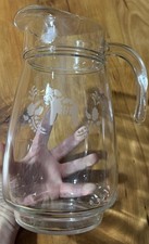 Vintage Glass Water Lenonade Tea Pitcher Hors...
