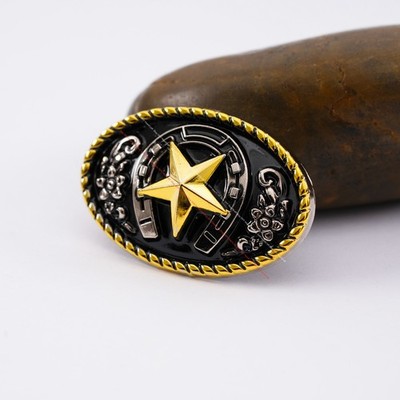 5PCS 45*30mm Western Texas Gold Silver Horse Star Saddles Leathercraft CONCHOS