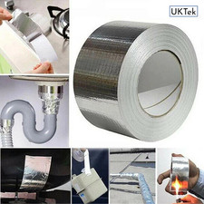 ALUMINIUM FOIL TAPE Adhesive Silver Repair All Metal Surfaces 50MM X 25M Duct UK 0.36 per metre