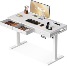 Electric Standing Desk with 3 Drawers  140cm Height Adjustable Desk with Sockets