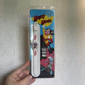 Vintage Mighty Mouse Watch Viacom LCD Quartz New 1990 Digital