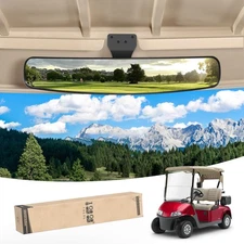 	10L0L Universal Adjustable Golf Cart Panoramic Rear View Mirror Rotatable 270	