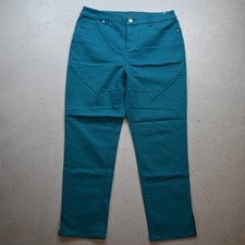 So Slimming Chicos 1.5 / 10 Girlfriend Slim Ankle Teal Blue Stretch Denim Jeans