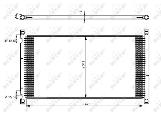 Condenseur de climatisation NRF 35490 pour véhicules équivalents OE 46524500