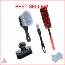 UNIMEIX Tire Shine Applicator Brush Kit Large Vegan Tire Shine Brush with Storag