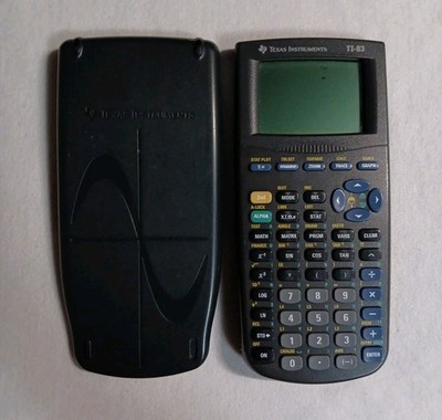 Texas Instruments TI-83 Graphing Calculator w/Slide Cover Black - Tested  