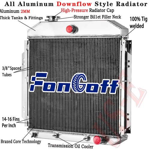3 Row Aluminum Radiator For 1957 1958 1959 1960 Ford F100 Truck Chevy ...